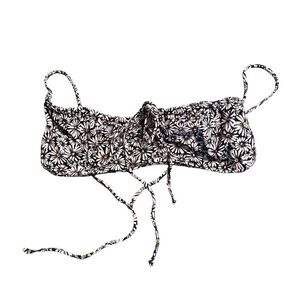 Floral Black and White Bikini Top. Demi style. Size Medium. Savannah Print